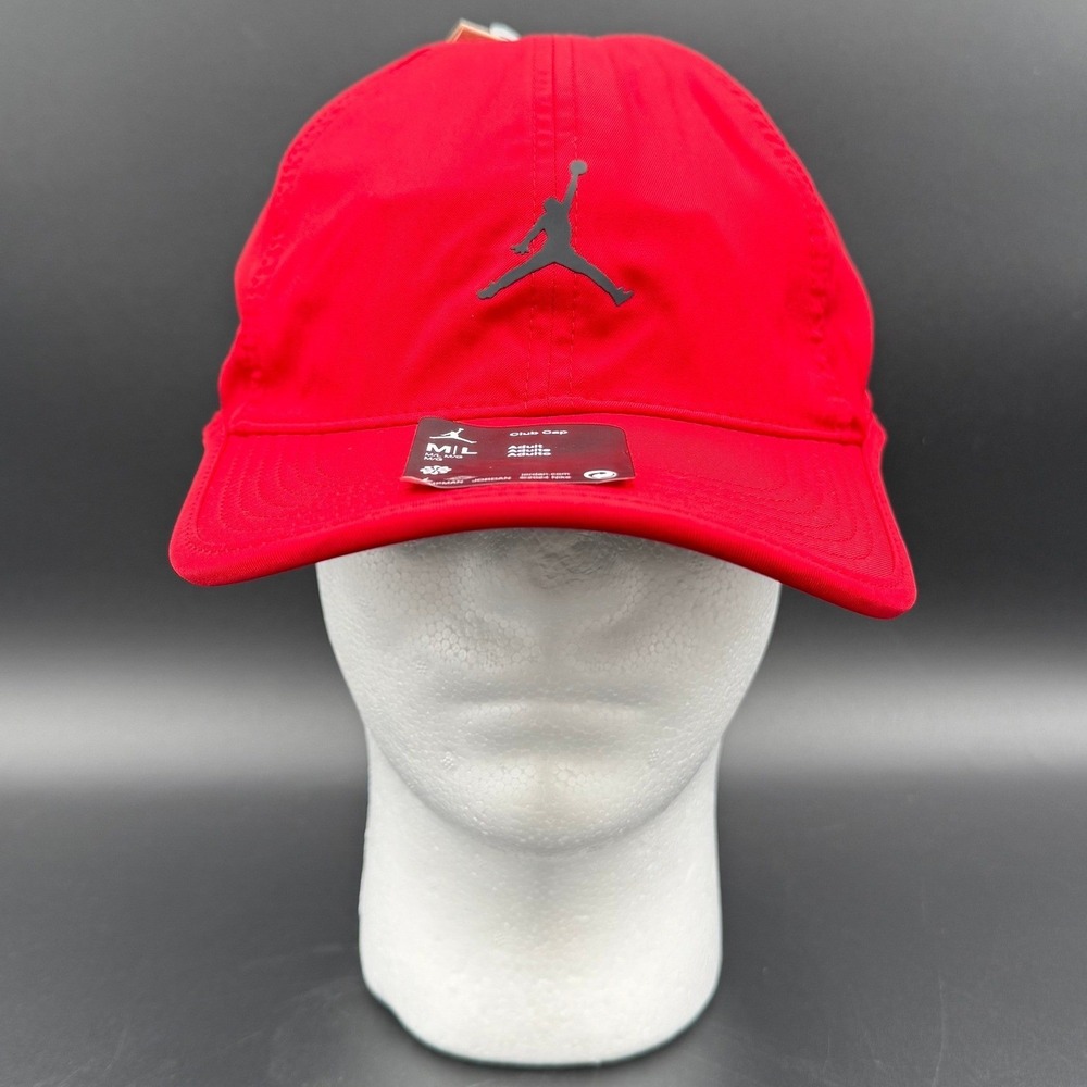 Nike Jordan Dri-Fit Red Unstructured Curved Bill Cap Hat M/L‎ Mens FN4675-687